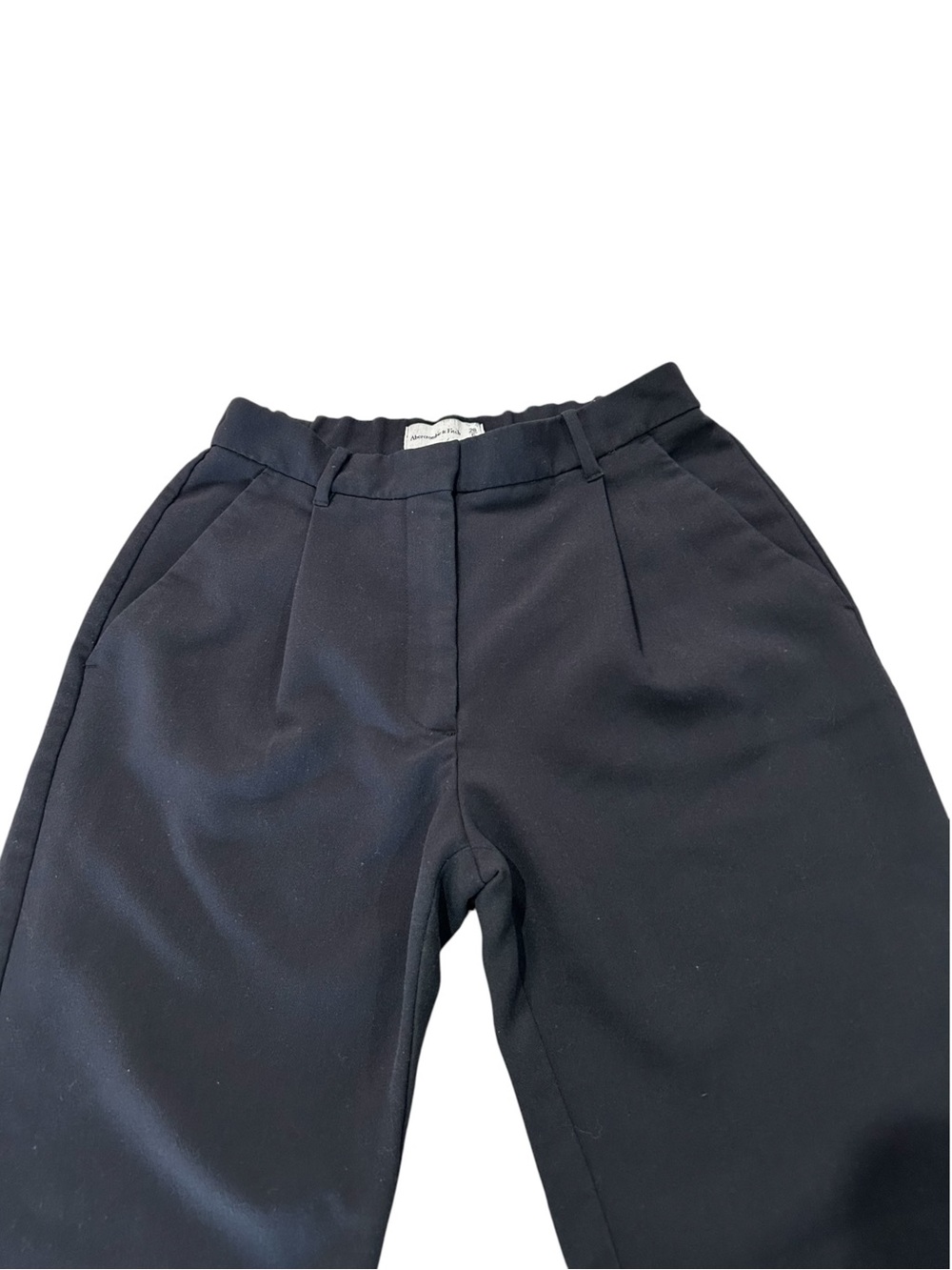Abercrombie Sloan Tailored Wide Leg Pant Trousers Black Sz 28/6 Short High Rise - Picture 10 of 16